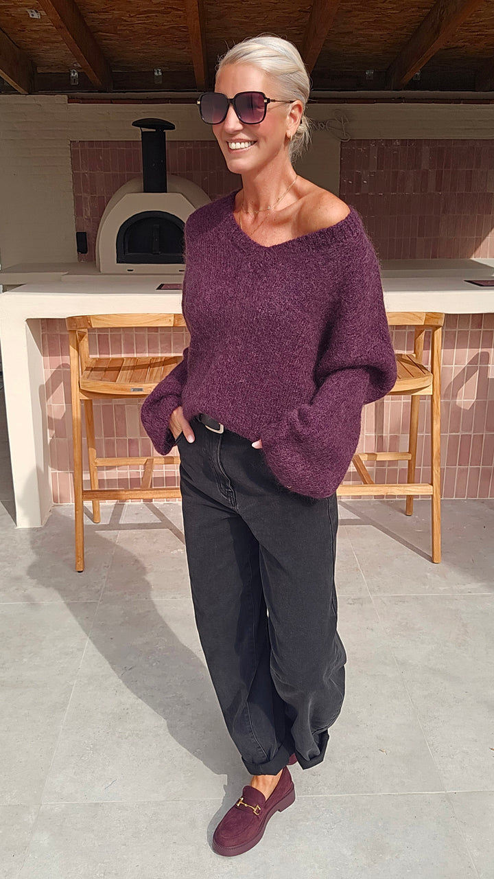 GIGI mohair knit plum