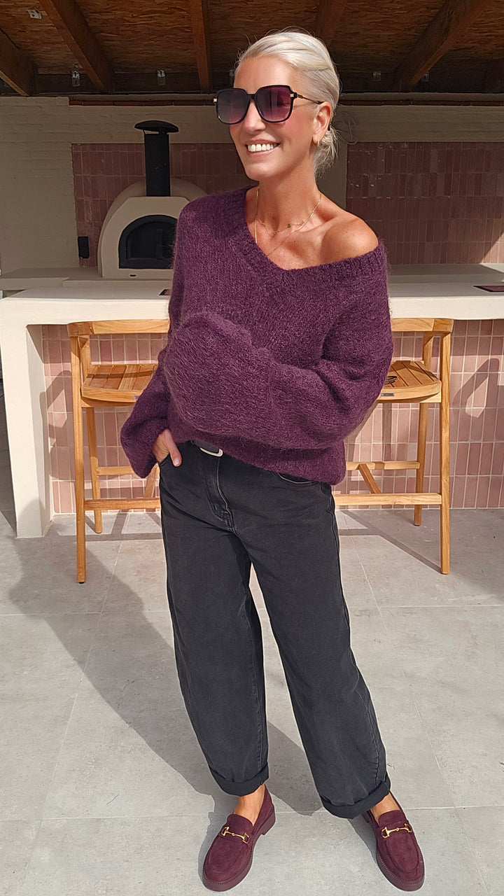 GIGI mohair knit plum