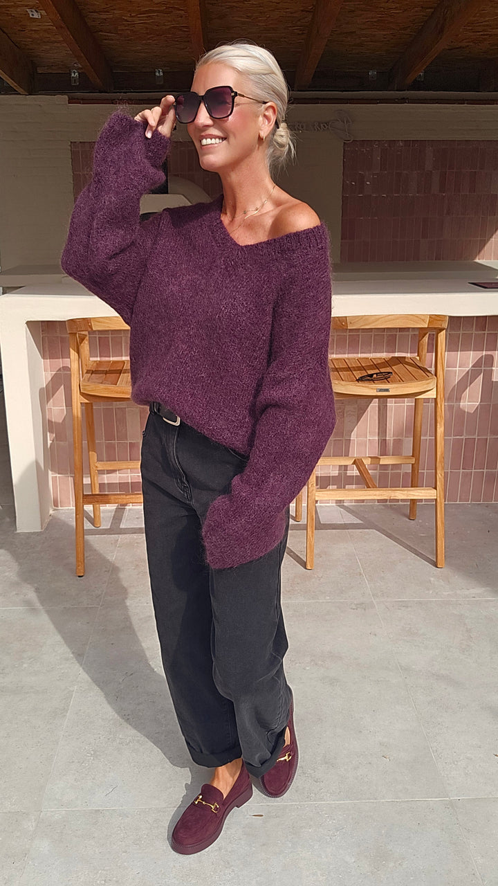 GIGI mohair knit plum