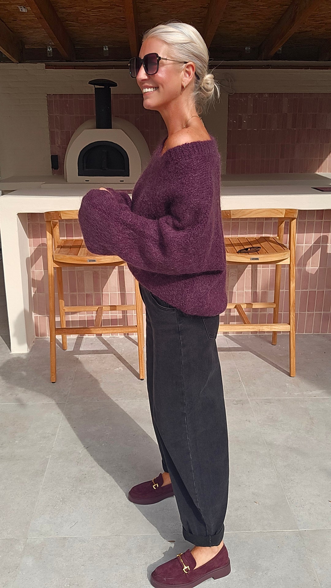 GIGI mohair knit plum