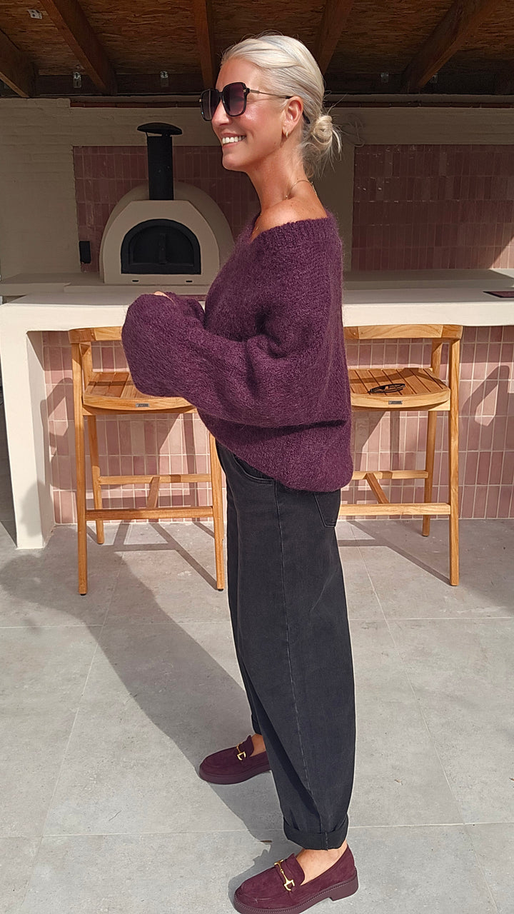 GIGI mohair knit plum