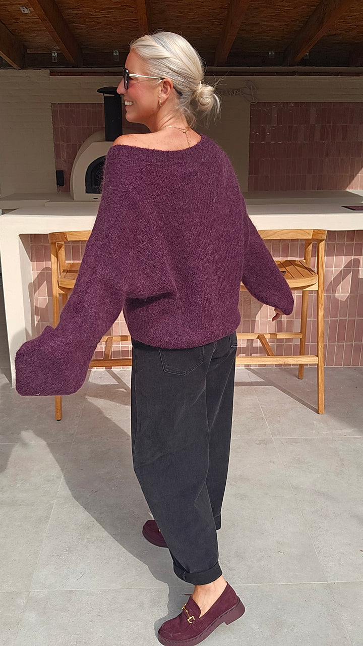 GIGI mohair knit plum