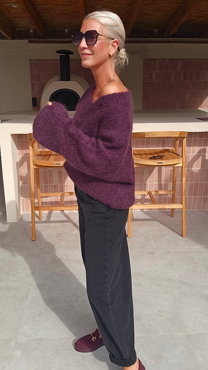 GIGI mohair knit plum