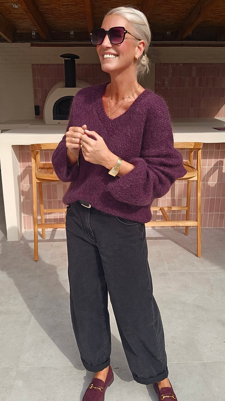 GIGI mohair knit plum