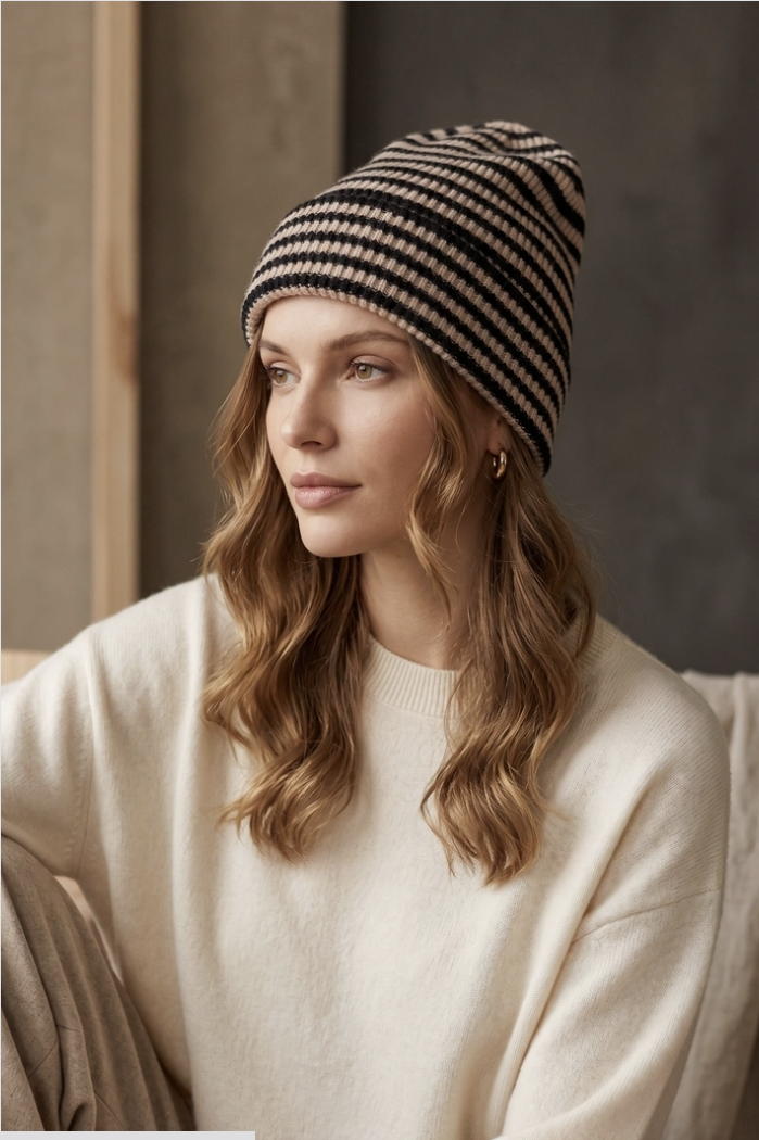 BONNIE striped beanie