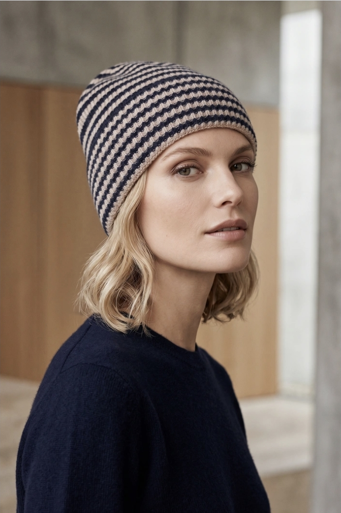 BONNIE striped beanie