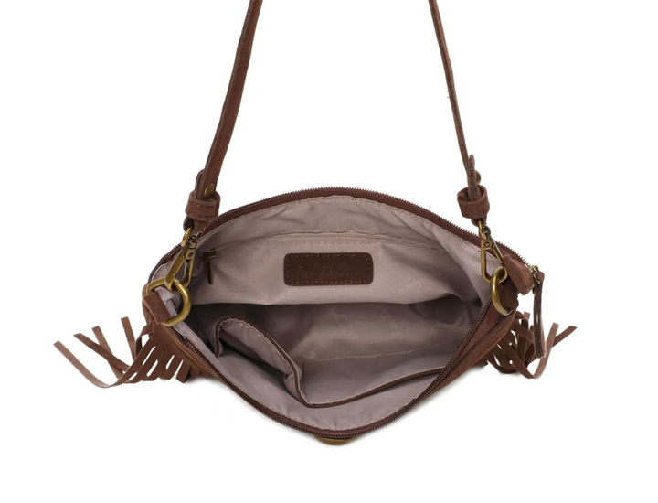 FRANNE fringe bag chocolat