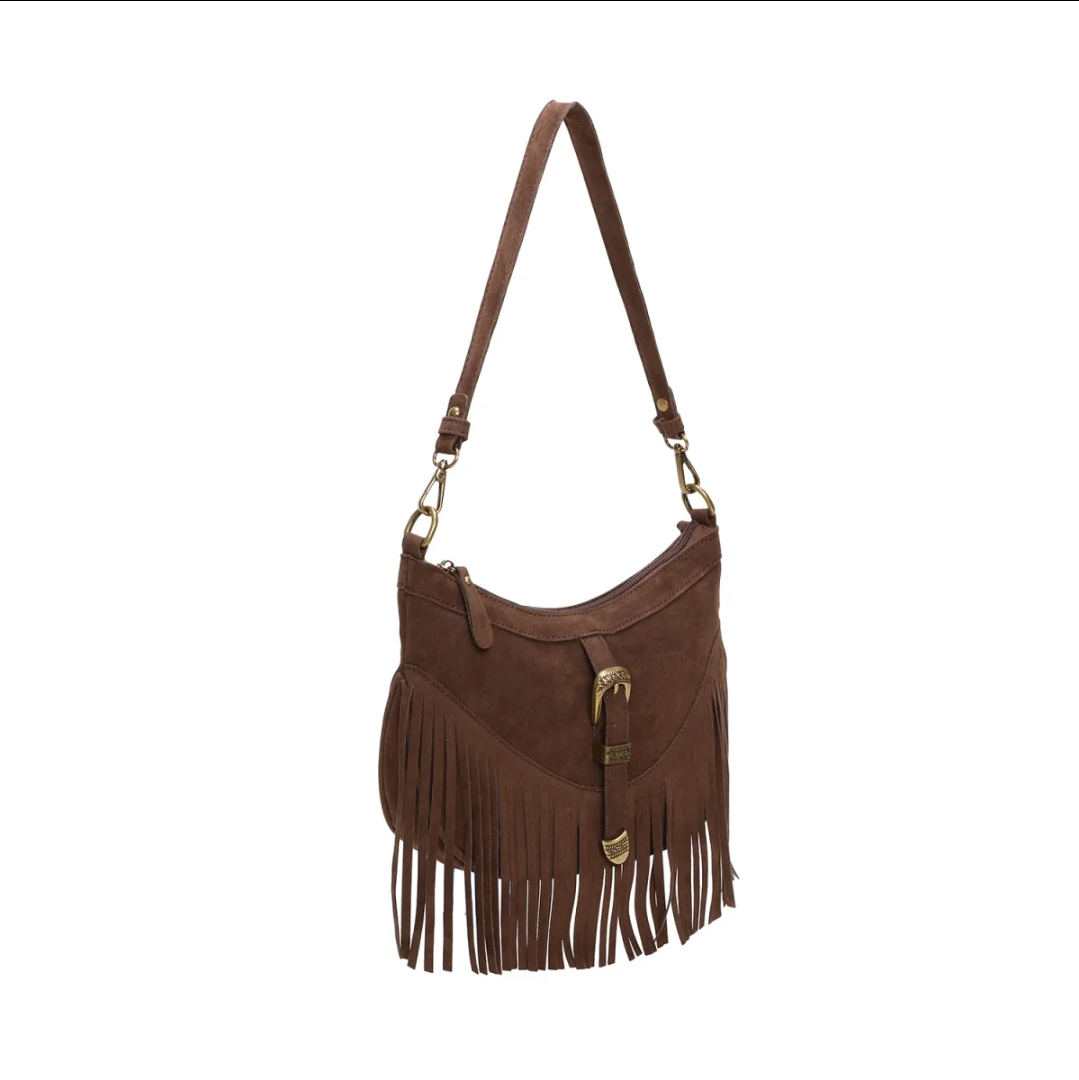 FRANNE fringe bag chocolat