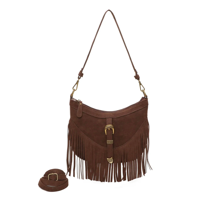 FRANNE fringe bag chocolat