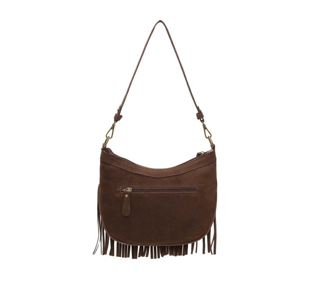 FRANNE fringe bag chocolat